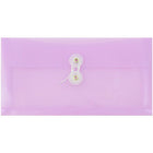JAM Paper #10 Plastic Envelopes with Button and String Tie - 5.25" x 9.5" - Lilac Purple Poly - 12 Pack -Colour: Lilac Purple