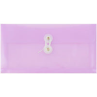 JAM Paper #10 Plastic Envelopes with Button and String Tie - 5.25" x 9.5" - Lilac Purple Poly - 12 Pack -Colour: Lilac Purple