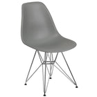 Flash Furniture Elon Series Plastic Chair with Chrome Base - Moss Grey-Moss Grey Plastic Finish