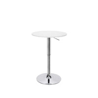 Plata Import Adjustable Bar Table with MDF Wood Top-White MDF