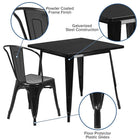 Flash Furniture 31.5'' Square Black Metal Indoor-Outdoor Table Set with 4 Stack Chairs (ET-CT002-4-30-BK-GG)-31.50"W x 31.50"D x 29.50"H