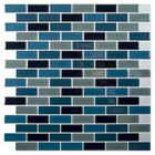 CTG Brands Mini Subway Peel and Stick Wall Tiles, 10" x 10", Teal/Grey/Black, 6 Pack,-Set: comes in a box of 6 premium quality wall tiles, suitable for smooth and clean surfaces