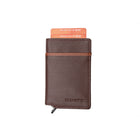 Champs Leather RFID Secure Case Wallet - Brown-2 exterior credit card slots to carry your most important cards and ID