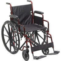 Drive Medical Rebel Lightweight Wheelchair-Red, Steel