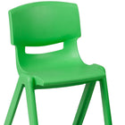 Flash Furniture 23.625"W x 47.25"L Rectangular Green Plastic Height Adjustable Activity Table Set with 6 Chairs-Set Includes Rectangular Table and 6 Stackable Chairs