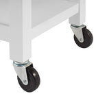 TRINITY Kitchen Cart, White (TBFLWH-1402)-Stationary legs include feet pads to prevent scratching your floors
