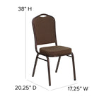Flash Furniture HERCULES Series Crown Back Stacking Banquet Chair in Brown Patterned Fabric - Copper Vein Frame-2.5'' Thick Seat Cushion
