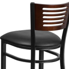 Flash Furniture HERCULES Series Black Slat Back Metal Restaurant Barstool - Walnut Wood Back, Black Vinyl Seat - 2 Pack-Welded Joint Assembly