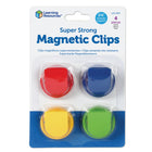 Learning Resources Super Strong Magnetic Clips, 8 Pack (LER2692)-Assorted (Blue, green, red, and yellow)