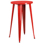 24'' Round Red Metal Indoor-Outdoor Bar Height Table (CH-51080-40-RED-GG)-Metal Cafe Table