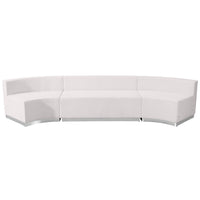 Flash Furniture HERCULES Alon Melrose LeatherSoft Reception Configuration - 3 Pieces - White-Contemporary Reception Set
