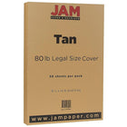 JAM Paper Matte Legal Cardstock, 8.5 x 14, 80lb Light Brown Tan, 50/Pack (16729546)-Colour: Tan