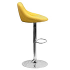 Flash Furniture Contemporary Yellow Vinyl Bucket Seat Adjustable Height Barstool with Diamond Pattern Back & Chrome Base-Burgundy Vinyl Upholstery