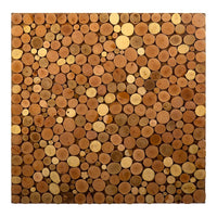 Truu Design Mosaic Wooden Wall D cor, 15.75 x 15.75 inches, Beige-Dimensions: 15.75"L x 15.75"H x 0.75"W