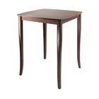Winsome Inglewood High Table, Curved Top, Antique Walnut-Inglewood High Table features Curved Table Top with flare legs.  Constructed from Solid wood in Antique Walnut Finish.  Matching high chair/stool to complete the set.