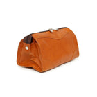 Ashlin Leather Cordasco Mid-Sized Dopp Kit Shave Bag, British Tan-Top zippered closure with front zippered section