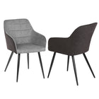 My Home My Living Faux Leather/Polyester Arm Chair - Grey - 2 Pack-Contemporary arm chair will enrich any room at home and the office