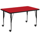 Flash Furniture Mobile 36"W x 72"L Rectangular HP Laminate Activity Table - Red-Popular Rectangular Activity Table