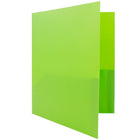 JAM Paper Plastic 2 Pocket School POP Folders, Lime Green, 96 Pack-Paper weight: medium