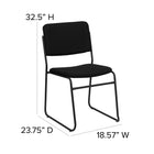 Flash Furniture HERCULES Series High Density Fabric Stacking Chair with Sled Base - Black-17 Gauge Steel Frame