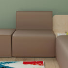 Flash Furniture Bright Beginnings Commercial Grade Modular Classroom Soft Seating, Armless 1-Seater Sofa - Neutral Vinyl-17.25" W x 17.25" D x 19.25" H