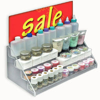 Azar Displays 8" x 16" x 8" 4-Tier Counter Step Display, Clear (326042)-Counter display features four stacked levels that display product with ease