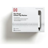 TRU RED Dry Erase Markers - Chisel Tip - Black - 36 Pack-Write and erase on whiteboards, glass, and other dry erase surfaces