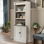 Sauder Palladia Library with Doors - Glacier Oak-5-Shelves