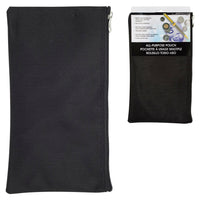 Merangue Nylon All-Purpose Zipper Pouch - Black-Ideal for carrying cash, cheques, coins and other valuable items