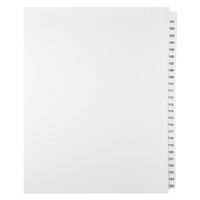 Mark Maker Legal Exhibit Index Tab Set of White Single Tabs, 1/25th Cut, Letter Size, No Holes, Number 101 - 125-White Single Tabs, 1/25th Cut