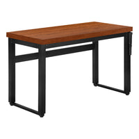 Monarch Specialties 7676 48" Computer Desk - Cherry/Adj.Height/ Black Metal-For versatile use as a computer desk / writing table, this piece is perfect for limited spaces and adjustable from 29.5 inches to 48 inches in height