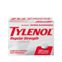 Tylenol Regular Strength 325mg, 100 Tablets-Fast and effective relief of headache, fever, and aches and pains