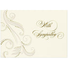 JAM Paper Blank Sympathy Card Set, Damask With Sympathy, 25/Pack (526BG775WB)-Sympathy Cards with Damask and Swirls theme