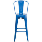 Flash Furniture Commercial Grade 30" High Metal Indoor-Outdoor Barstool with Back - Blue-Blue Powder Coated Frame Finish