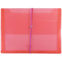 JAM Paper Plastic Envelopes with 2 5/8 Expansion, Elastic Closure, Letter Booklet, 9.75 x 13, Red Poly, 12 Pack-Poly Envelope
