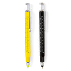Kikkerland 7-in-1 Gadget Pen-7-in-1 features - bottle opener, a phone stand, a ruler, a ballpoint pen, a stylus, a mini flat-head and Phillips screwdriver