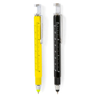 Kikkerland 7-in-1 Gadget Pen-7-in-1 features - bottle opener, a phone stand, a ruler, a ballpoint pen, a stylus, a mini flat-head and Phillips screwdriver