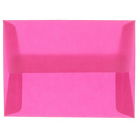 JAM Paper A2 Invitation Envelopes, 4.38 x 5.75, Magenta Pink Translucent Vellum, 50 Pack (1591626I)-Magenta translucent envelope