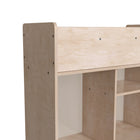 Flash Furniture Bright Beginnings Commercial Double Sided Space Saving Wooden Mobile Storage Cart with Clear Back - Natural-Locking Caster Wheels For Safety
