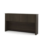 Bestar 66" Embassy Hutch for Narrow Desk Shell - Dark Chocolate-The hutch for credenza offers large closed storage space, efficient wire management and classic moldings