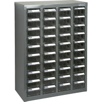 Kleton Kpc-600 Parts Cabinets, Galvanized Steel, 40 Drawers, 18-3/10" x 8-7/10" x 25-3/10", Grey-Colour: Grey