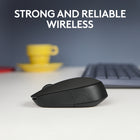 Logitech M170 2.4 GHz Wireless Mouse with USB Mini Receiver - Black-Go longer between battery changes with 12-month battery life from 1AA battery
