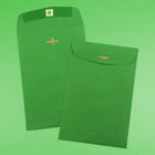 JAM Paper 6 x 9 Open End Catalog Envelopes with Clasp Closure, Brite Hue Green Recycled, 100 Pack (87923)-Material: paper