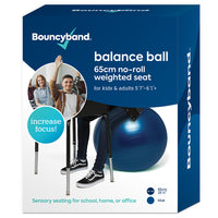 Bouncyband Balle d'équilibre, 65cm, Bleu-Reste en place et réduit les agitations et augmente la concentration