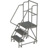 Tri-Arc Manufacturing Deep Top Step Rolling Ladder, Platform Height: 30", No. of Steps: 3, Step Width: 16" (KDSR103162-D2)-No. of Steps: 3