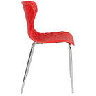 Flash Furniture Lowell Contemporary Design Plastic Stack Chair - Red-Red Plastic Finish