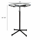 Eddie's 36" Round Clothing & Accessory Rack - Matte Black-36" in diameter and adjusts from 48" to 68" in height