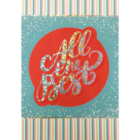 Millbrook Studios 5-3/8" x 7-3/4" All The Best Greeting Cards and Envelopes, 18 Pack (06737)-Printed on uncoated card stock
