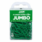 JAM Paper Colored Jumbo 2" Paper Clips - Green - 3 Packs of 75-Color: Green