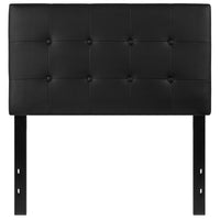 Flash Furniture Lennox Tufted Upholstered Twin Size Headboard - Black Vinyl-Contemporary Style